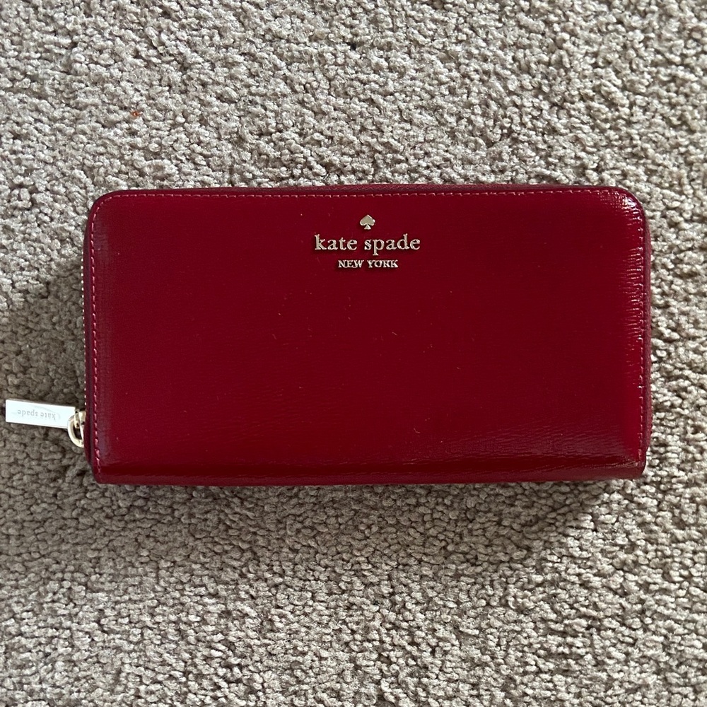 Kate Spade Cherry Red Zip-Around Wallet